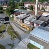 Pogled nekoliko bolj proti JZ. Na levem robu slike je vidno dvigalo za naklad premoga na parne lokomotive.